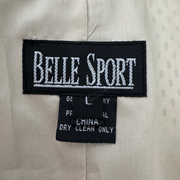 Vintage Belle Sport Perforated Pig Suede Jacket Size Large Beige Open Front - Picture 6 of 7